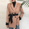 Korean Style 2022 Spring Women Blazers Solid Elegant Mid-Long Double Breasted Slim Lace up Women Blazer and Jackets femme AO531