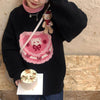 Korean Style Cute Kawaii Knitted Sweater Women Preppy Style Cartoon Print Pullovers Pink Long Sleeve Oversize Jumper