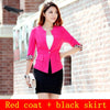 Korean Style Jackets Skirts 2 Piece suit Set Summer Skirt Office Lady Formal Women Business Elegant Sets Skirt