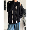 Korean Style Loose Hip Hop Harajuku Sweaters Unisex Hollowed Out Streetwear Pull Jumpers Green Black Grey BF Grunge Y2K Sweaters