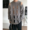 Korean Style Loose Hip Hop Harajuku Sweaters Unisex Hollowed Out Streetwear Pull Jumpers Green Black Grey BF Grunge Y2K Sweaters