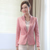 Korean Style Women Office Wear Long Sleeve Slim Suit Casual Jacket Coat Female Short Blazer Big Size 4XL Pink Blue Gray Brown