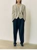 Korean Style Women's Blazer Vest Two Piece Lady Long-Sleeve Loose Silhouette Temperament Suit Jacket Vest Set