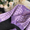 Korean Sweet Knit Plaid Cardigans + Camisole + Skirts 3pcs Sets Girls Short Sweater Coat + Vest + Mini Skirt Suits Women Outfits
