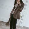 Korean Version Short Wool Plaid Suit Jackets Work Women's Autumn 2023 Large Size Retro Ladies Female Office Business Blazer