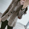 Korean Version Short Wool Plaid Suit Jackets Work Women's Autumn 2023 Large Size Retro Ladies Female Office Business Blazer