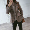 Korean Version Short Wool Plaid Suit Jackets Work Women's Autumn 2023 Large Size Retro Ladies Female Office Business Blazer