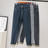 Korean Warm Winter Fleece Jeans Women High Waist Skinny Slim Elastic Pencil Pants Casual Plus Velvet Thick Denim Pants