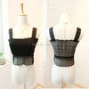 Korean Women Backless Lace Floral Strap Padded Wraped Chest Crop Cami Top Blouse Shirt