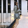 Korean Women Houndstooth Sequin Blazers Loose Casual Notched Collar Long Sleeve Single-breasted Office Lady Female Suit Jacket