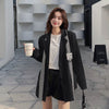 Korean Women's Suit Coat Spring Autumn 2023 Loose Casual British Style Blazer Single-breasted Long Sleeves Coat Female