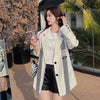 Korean Women's Suit Coat Spring Autumn 2023 Loose Casual British Style Blazer Single-breasted Long Sleeves Coat Female