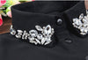 Korean White Half Shirt Detachable High-grade crystal female blouse Fake collar Blouses Peter pan Detachable Collar