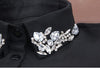 Korean White Half Shirt Detachable High-grade crystal female blouse Fake collar Blouses Peter pan Detachable Collar