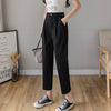 Korean women's black pants cotton 2022 white casual pants women loose harem pants high waist overalls nine-point plus size