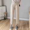 Korean women's black pants cotton 2022 white casual pants women loose harem pants high waist overalls nine-point plus size