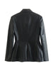 Kumsvag 2023 Autumn Women Slim PU Blazers Coats Suit Casual Solid Double Breasted Female Elegant Street OL Blazer Clothing
