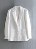 Kumsvag 2023 Summer Women Casual Blazers Coats Suit White Single Breasted Loose Female Elegant Street OL Blazer Clothing