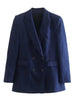 Kumsvag 2023 Summer Women Loose Blazers Coats Suit Casual Solid Double Breasted Female Elegant Street OL Blazer Outerwear