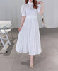 Kuzuwata 2022 Spring Summer  Woman Clothing High Waist Slim Puff Sleeve Rosette Solid Dresses Japanese Sweet Vestidos