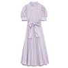 Kuzuwata 2022 Spring Summer  Woman Clothing High Waist Slim Puff Sleeve Rosette Solid Dresses Japanese Sweet Vestidos