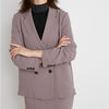 Kuzuwata Japanese Suits 2022 Early Autumn Women Jackets Simple Solid Plaid Lapel Long Sleeve Pockets Double Breasted Blazers
