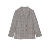 Kuzuwata Japanese Suits 2022 Early Autumn Women Jackets Simple Solid Plaid Lapel Long Sleeve Pockets Double Breasted Blazers