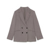 Kuzuwata Japanese Suits 2022 Early Autumn Women Jackets Simple Solid Plaid Lapel Long Sleeve Pockets Double Breasted Blazers