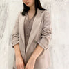 Kuzuwata Japanese Suits 2022 Early Autumn Women Jackets Simple Solid Plaid Lapel Long Sleeve Pockets Double Breasted Blazers
