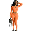 L290 Spring Women Outfits Casual High Stretch Two Piece Set Solid Color Sexy Zipper Top an pants Skinny sweatsuits Set Women