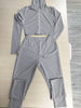 L290 Spring Women Outfits Casual High Stretch Two Piece Set Solid Color Sexy Zipper Top an pants Skinny sweatsuits Set Women