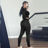 L290 Spring Women Outfits Casual High Stretch Two Piece Set Solid Color Sexy Zipper Top an pants Skinny sweatsuits Set Women