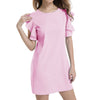 Ruffles Dress Women Fashion Summer Sundresses Beach Casual Short Mini Party Dresses Femme Boho Pink Elegant Vestidos