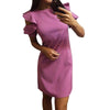Ruffles Dress Women Fashion Summer Sundresses Beach Casual Short Mini Party Dresses Femme Boho Pink Elegant Vestidos