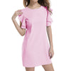 Ruffles Dress Women Fashion Summer Sundresses Beach Casual Short Mini Party Dresses Femme Boho Pink Elegant Vestidos