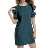 Ruffles Dress Women Fashion Summer Sundresses Beach Casual Short Mini Party Dresses Femme Boho Pink Elegant Vestidos