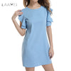 Ruffles Dress Women Fashion Summer Sundresses Beach Casual Short Mini Party Dresses Femme Boho Pink Elegant Vestidos