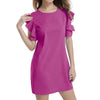 Ruffles Dress Women Fashion Summer Sundresses Beach Casual Short Mini Party Dresses Femme Boho Pink Elegant Vestidos
