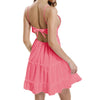 2022 Summer Party Dresses Women Tunic Backless White Lace Up Vestidos Sleeveless Mini Dress Sexy Deep V Neck Beach Dress