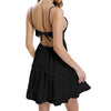 2022 Summer Party Dresses Women Tunic Backless White Lace Up Vestidos Sleeveless Mini Dress Sexy Deep V Neck Beach Dress