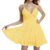 2022 Summer Party Dresses Women Tunic Backless White Lace Up Vestidos Sleeveless Mini Dress Sexy Deep V Neck Beach Dress