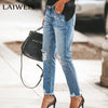 LAIWEIS 2022 Vintage Mom Sexy High Waist Jeans Women Ripped Jean Trousers Ladies Street Style Distressed Blue Denim Pants