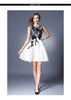 Brand Europe Style Women Clothing New Summer Fashion Flowers Embroidery Dress O-neck Sleeveless Layered Vintage Dresses