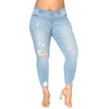 LALAIKAI Plus Size 2XL 3XL 4XL 5XL 6XL 7XL Jeans Woman Hole Ripped Oversize Denim Pants Femme Skinny High Waist Jeans KWA1069-45