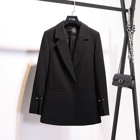 2022 Autumn Summer New Pattern Coat Notched Collar Spilt Sleeve Pearls Decoration Pocket Ladies Fashion Blazer BC031