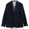 2022 Autumn Summer New Pattern Coat Notched Collar Stripe Denim Spliced Single Breasted Ladies Fashion Blazer BC061