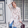 New Fashion Loose Retro Print Full Sleeve Long Type Shirt Female's Turn Down Collar Pockets Blouse Vestido YE27711