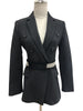 2022 Summer Autumn New Pattern Coat Notched Button Full Sleeve Belt Tunic Empire Waist Ladies Fashion Blazer BC084