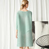 LANMREM 2022 Autumn Buttefly Diamond Patchwork Mesh Dress Female Pleated Loose Design Dresses Women Clothes 2W1948