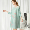 LANMREM 2022 Autumn Buttefly Diamond Patchwork Mesh Dress Female Pleated Loose Design Dresses Women Clothes 2W1948